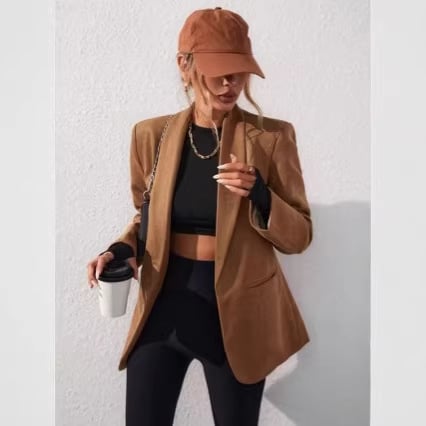 Blazer damă de culoare solidă, casual pentru muncă și purtare zilnică