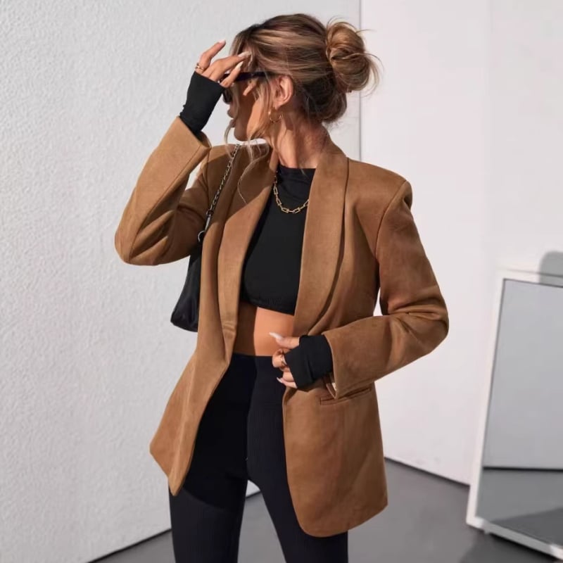 Blazer damă de culoare solidă, casual pentru muncă și purtare zilnică