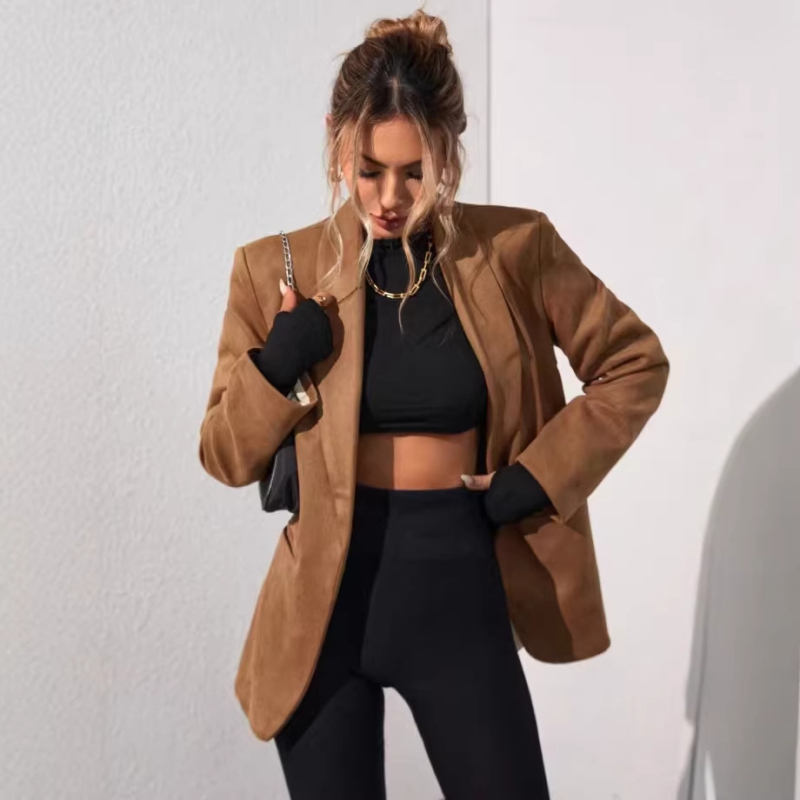 Blazer damă de culoare solidă, casual pentru muncă și purtare zilnică