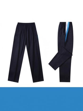 Set de uniformă școlară, două piese, pentru elevi de liceu: top cu mânecă scurtă și pantaloni, stil campus