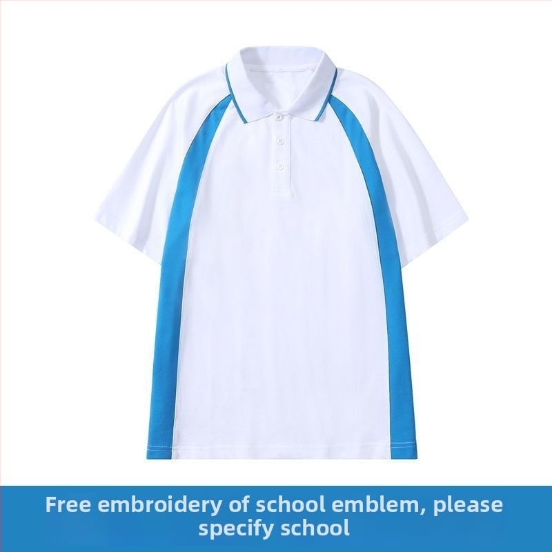 Set de uniformă școlară, două piese, pentru elevi de liceu: top cu mânecă scurtă și pantaloni, stil campus