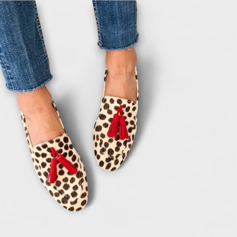 Loaferi pentru femei, imprimeu leopard, vârf rotund, pantofi casual de primăvară, mărimi 40–43