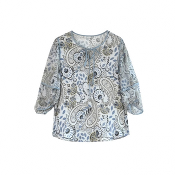Cămașă din poliester cu guler rotund, mâneci lungi, model geometric, stil casual coreean, croială regulată, primăvara 2026