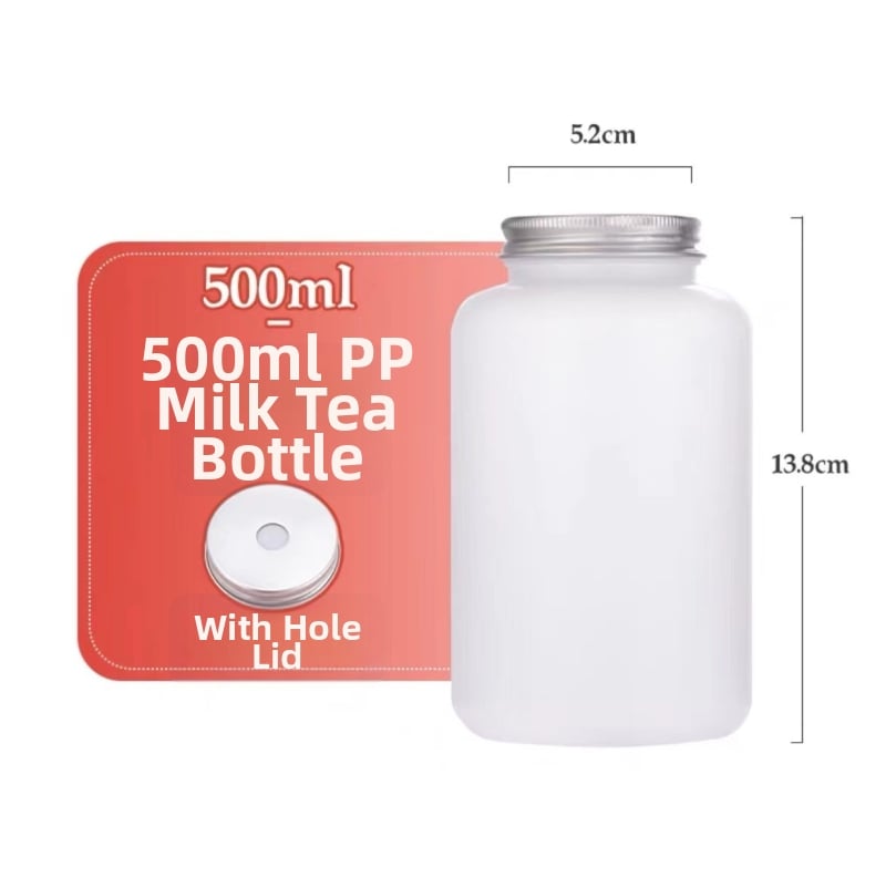 PP hőálló műanyag palack, 500 ml, forró italokhoz, kupakkal, élelmiszer-biztonságos üres csomagolóüveg