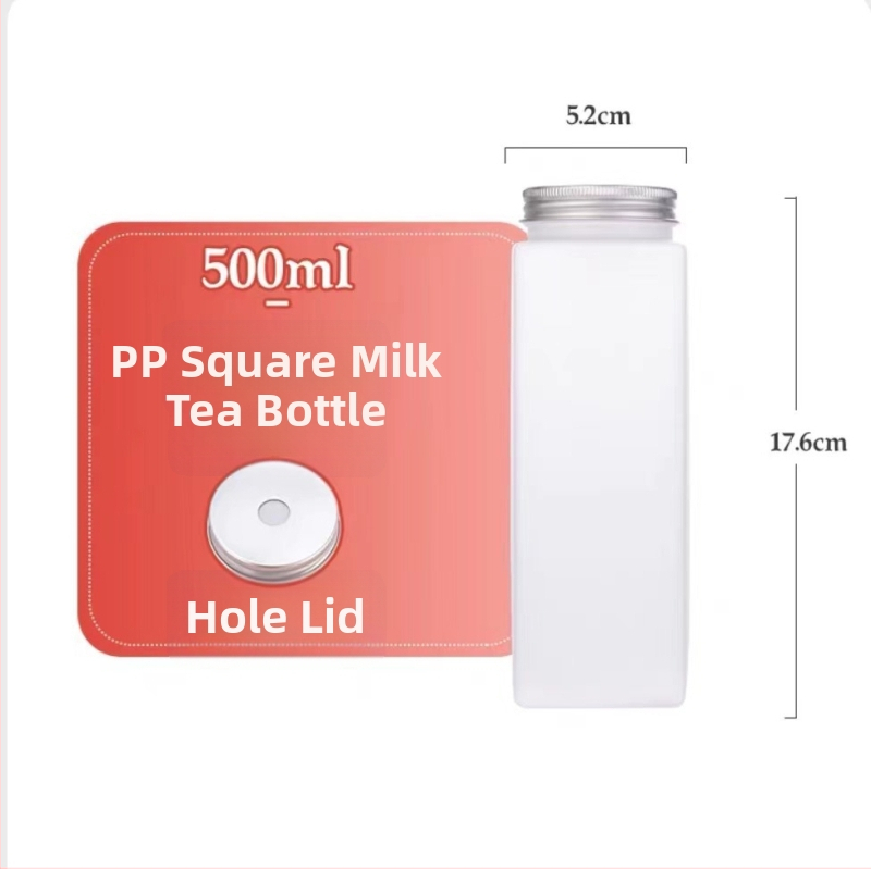 PP hőálló műanyag palack, 500 ml, forró italokhoz, kupakkal, élelmiszer-biztonságos üres csomagolóüveg