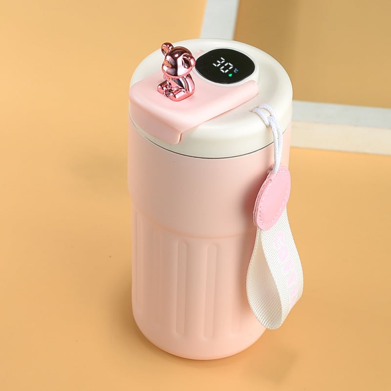Ceașcă de cafea Ursuleț Violent, din oțel inoxidabil 316, termos cu curea și afișaj inteligent de temperatură