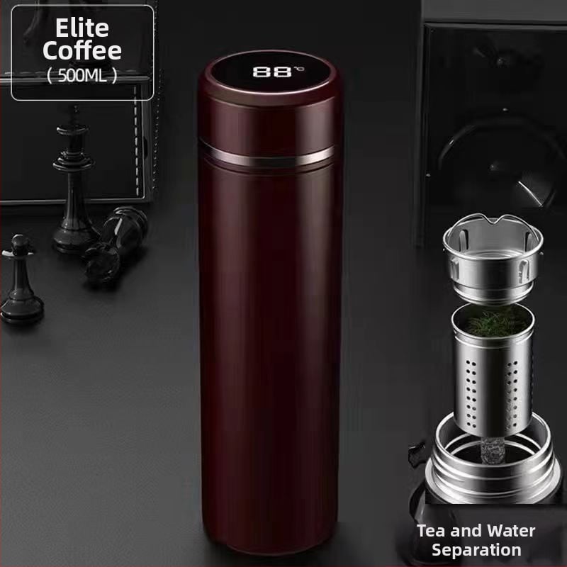 Cană portabilă pentru ceai cu infuzor, din oțel inoxidabil 316, izolație în vid, stil Chinezesc, afișaj de temperatură, gravare personalizată