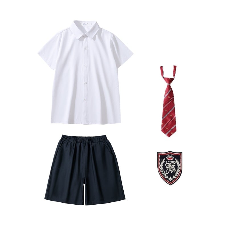 Set uniformă școlară pentru elevi din gimnaziu și liceu — rochie formală pentru copii, ținută pentru reprezentații de Ziua Copilului, uniformă pentru fotografii de absolvire, stil colegiu cu bretele