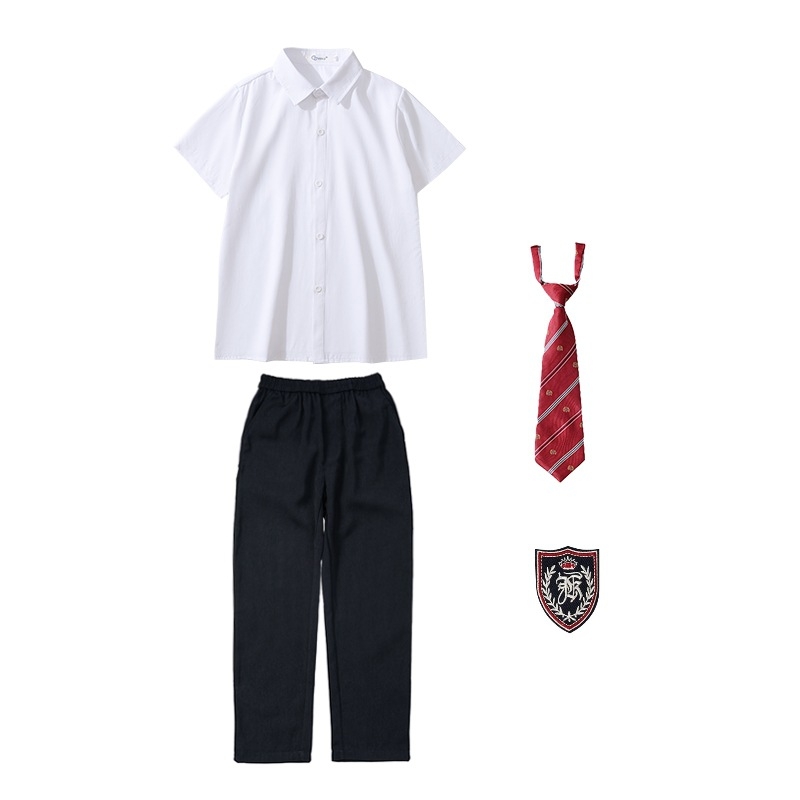 Set uniformă școlară pentru elevi din gimnaziu și liceu — rochie formală pentru copii, ținută pentru reprezentații de Ziua Copilului, uniformă pentru fotografii de absolvire, stil colegiu cu bretele