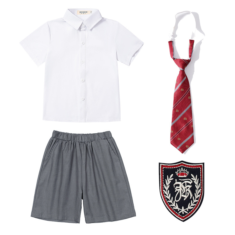Set uniformă școlară pentru elevi din gimnaziu și liceu — rochie formală pentru copii, ținută pentru reprezentații de Ziua Copilului, uniformă pentru fotografii de absolvire, stil colegiu cu bretele