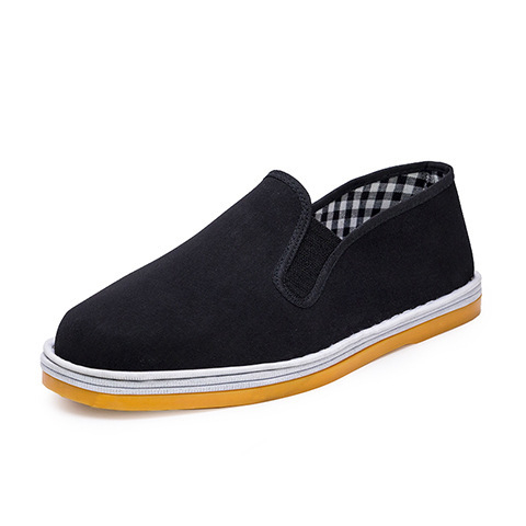 Pantofi din pânză unisex cu talpă din tendon de vită, talpă cu mai multe straturi, negri, slip-on, pentru lucru