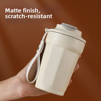 Cană de cafea din oțel inoxidabil 316, izolație în vid, portabilă pentru mașină, design octogonal, cadou