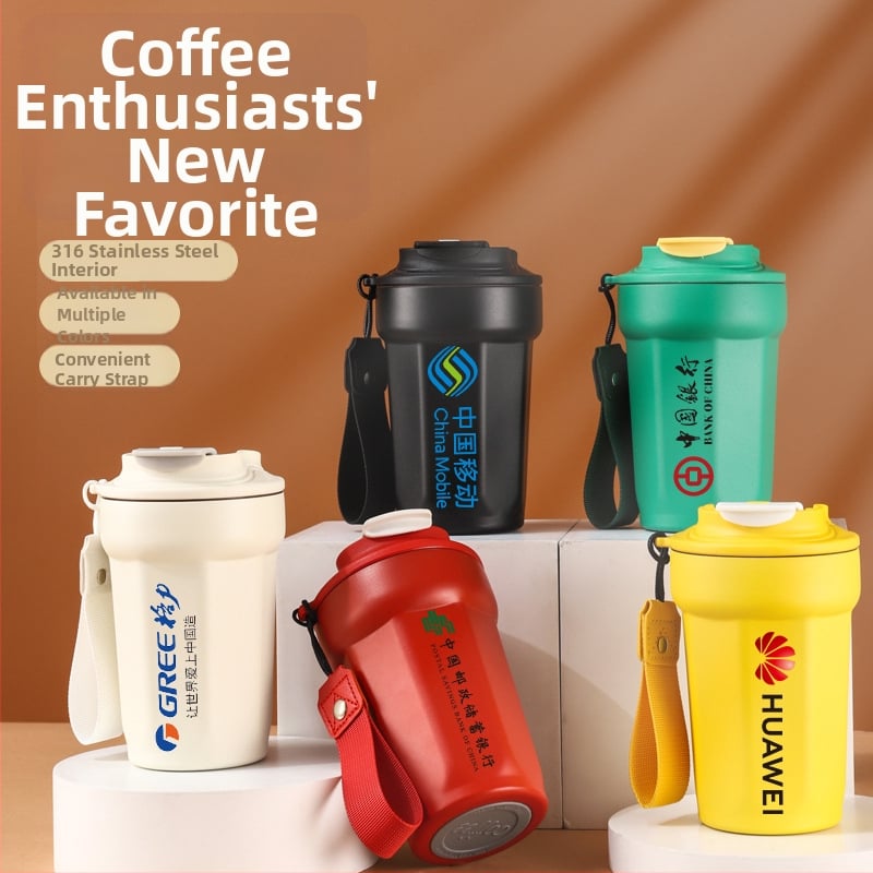 Cană de cafea din oțel inoxidabil 316, izolație în vid, portabilă pentru mașină, design octogonal, cadou