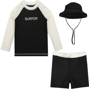 Costum de baie pentru copii, două piese, protecție UV și uscare rapidă, unisex, pentru 2–12 ani, țesătură amestec poliester