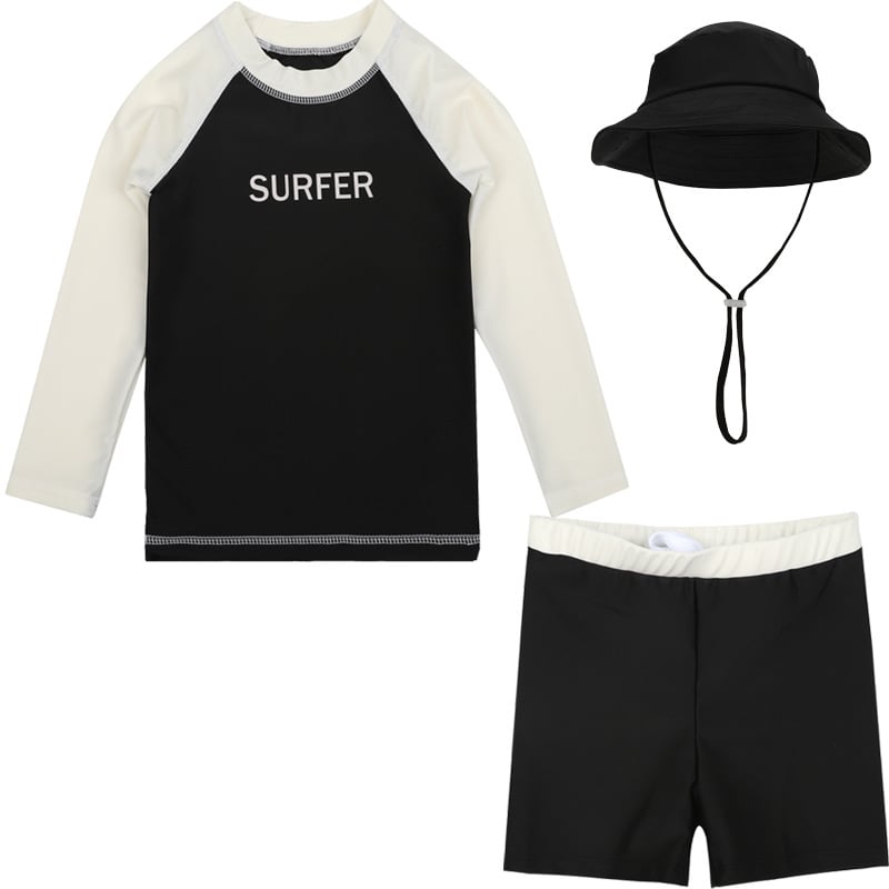 Costum de baie pentru copii, două piese, protecție UV și uscare rapidă, unisex, pentru 2–12 ani, țesătură amestec poliester
