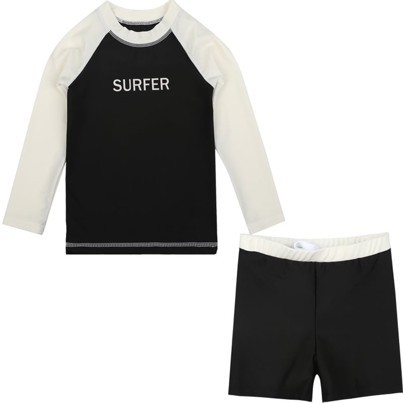 Costum de baie pentru copii, două piese, protecție UV și uscare rapidă, unisex, pentru 2–12 ani, țesătură amestec poliester