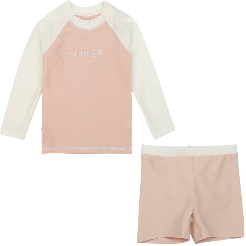 Costum de baie pentru copii, două piese, protecție UV și uscare rapidă, unisex, pentru 2–12 ani, țesătură amestec poliester