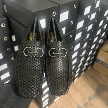 Mocasin bărbătesc din velur, cataramă metalică, piele de vită țesută, loafers casual confortabili