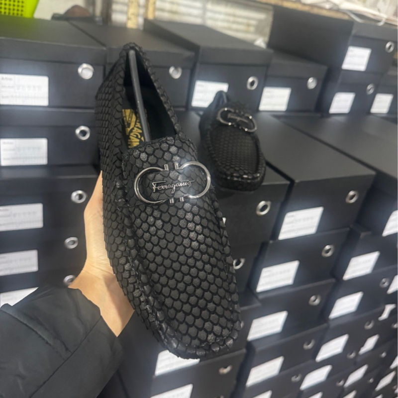 Mocasin bărbătesc din velur, cataramă metalică, piele de vită țesută, loafers casual confortabili