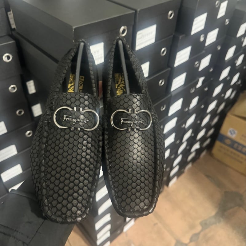 Mocasin bărbătesc din velur, cataramă metalică, piele de vită țesută, loafers casual confortabili