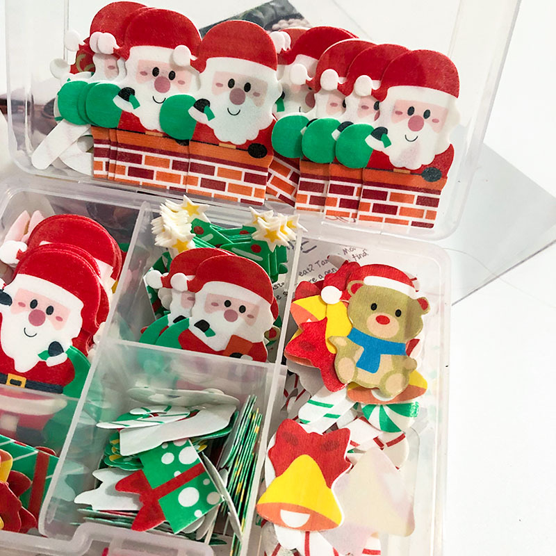 300 db ehető waferpapír lap Mikulás karácsonyi tortákhoz – sütéshez és dessertdíszítéshez