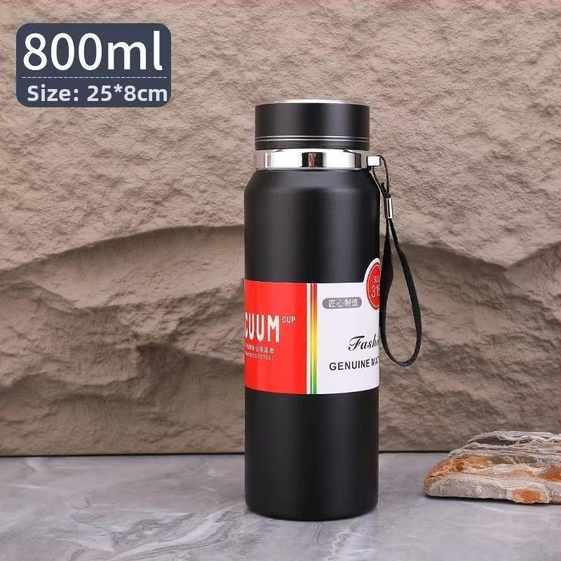 800ml izolovaná fľaša z nehrdzavejúcej ocele 316L s priehradkou na čaj, prenosná na vonkajšie použitie