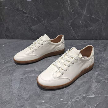 Adidași albi pentru bărbați, piele naturală, talpă moale, casual, primăvară 2026