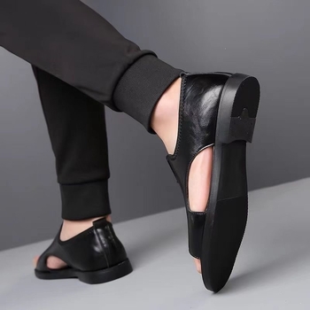 Sandale pentru bărbați, vară 2026, respirante, antiderapante, outdoor casual, piele