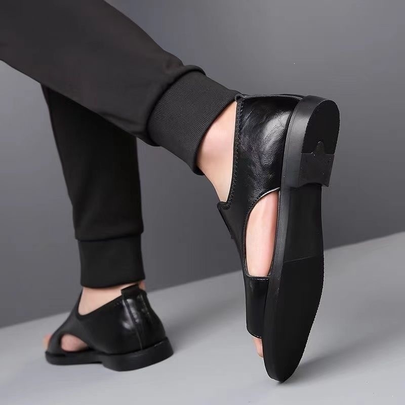 Sandale pentru bărbați, vară 2026, respirante, antiderapante, outdoor casual, piele