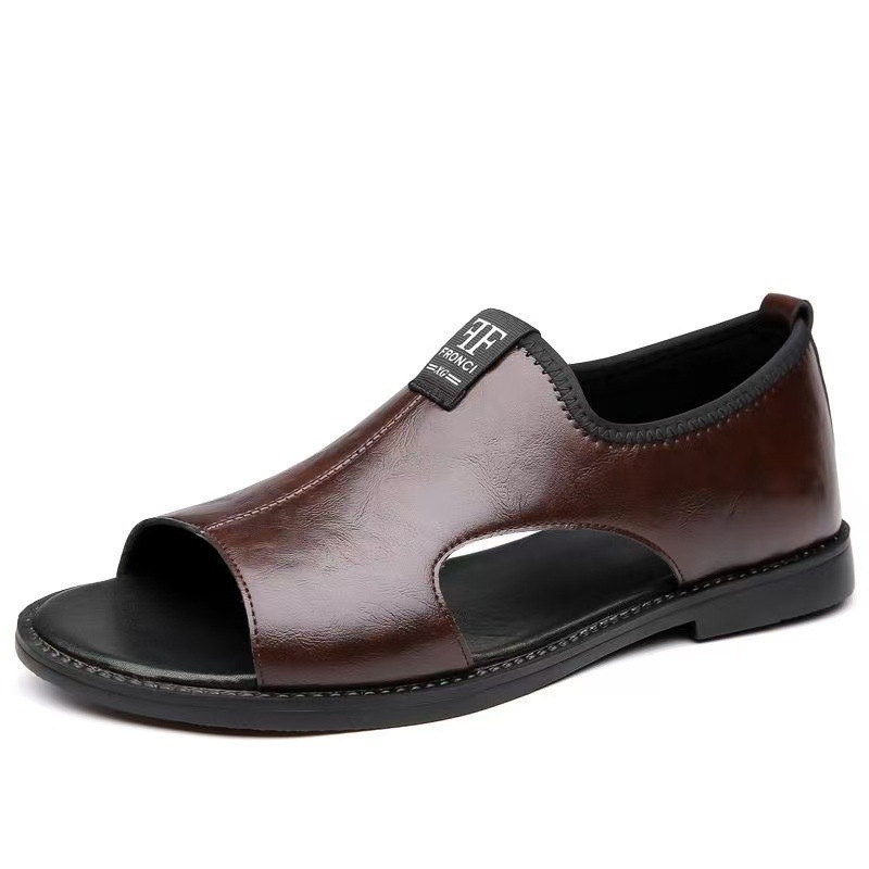 Sandale pentru bărbați, vară 2026, respirante, antiderapante, outdoor casual, piele