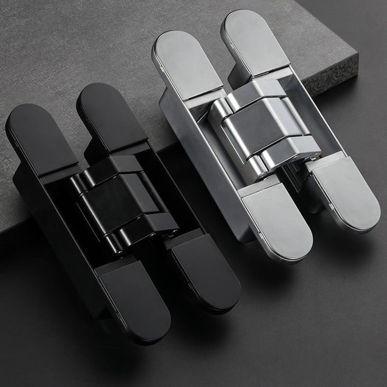 Balama ascunsă reglabilă tridimensional, 150×25 mm, din aliaj de zinc, pentru uși interioare din lemn