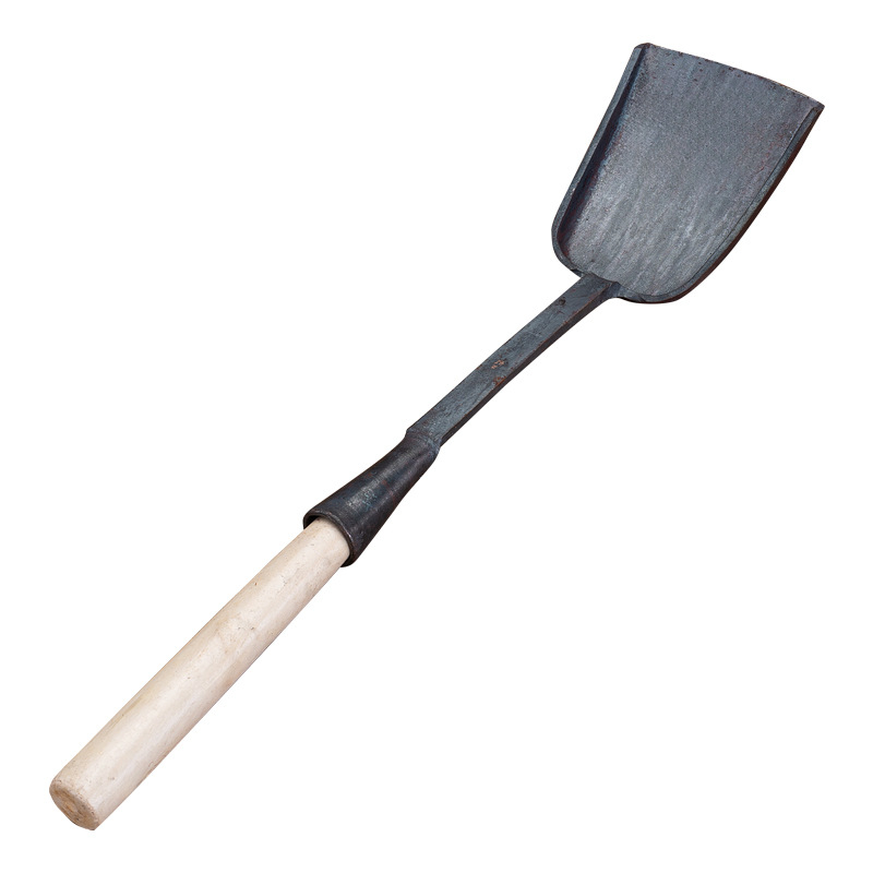 Spatulă de gătit din fier forjat, realizată manual, stil tradițional, pentru plită cu fund plat