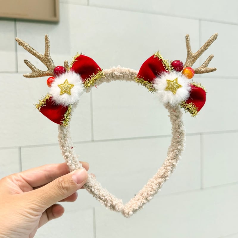 Diademă pentru păr cu coarne de ren, din rășină, 17x18 cm