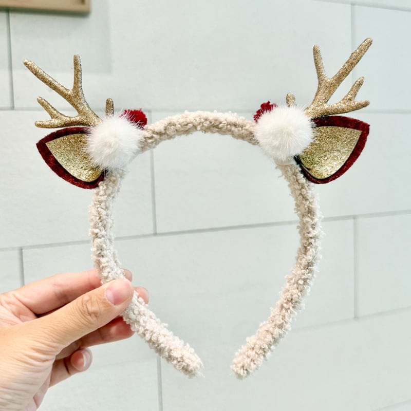 Diademă pentru păr cu coarne de ren, din rășină, 17x18 cm