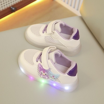 Pantofi sport cu LED pentru copii, piele, stil prințesă, 1–6 ani