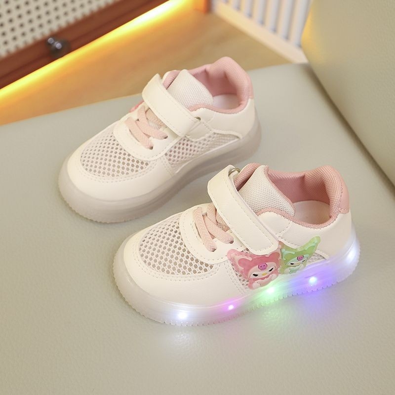 Pantofi sport cu LED pentru copii, piele, stil prințesă, 1–6 ani