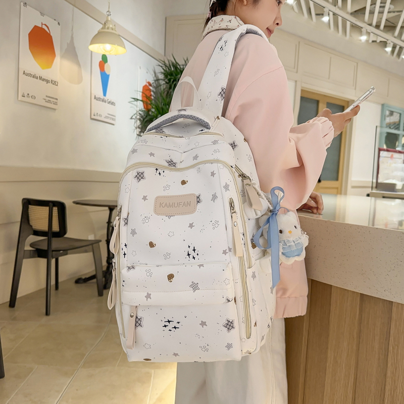 Rucsac cu stele, 2026, pentru fete, ușor, din pânză, cu capacitate mare, stil japonez