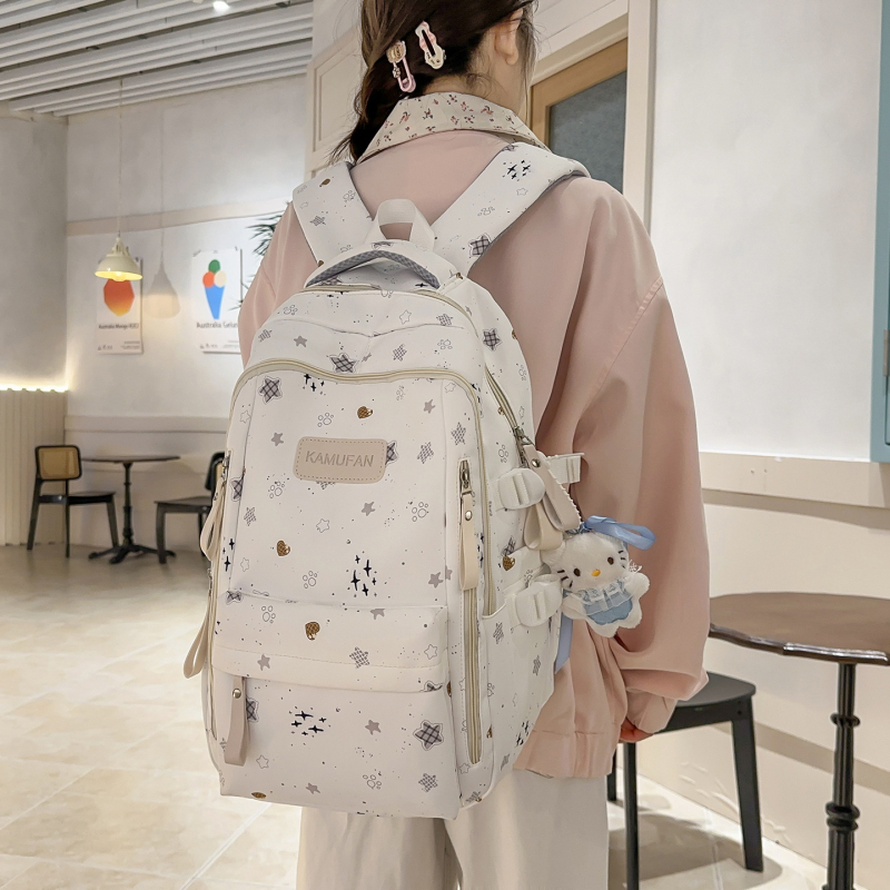 Rucsac cu stele, 2026, pentru fete, ușor, din pânză, cu capacitate mare, stil japonez