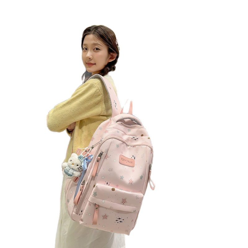 Rucsac cu stele, 2026, pentru fete, ușor, din pânză, cu capacitate mare, stil japonez
