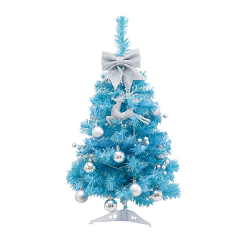 Brad de Crăciun mini albastru pentru birou, 45/60 cm, nou model 2026