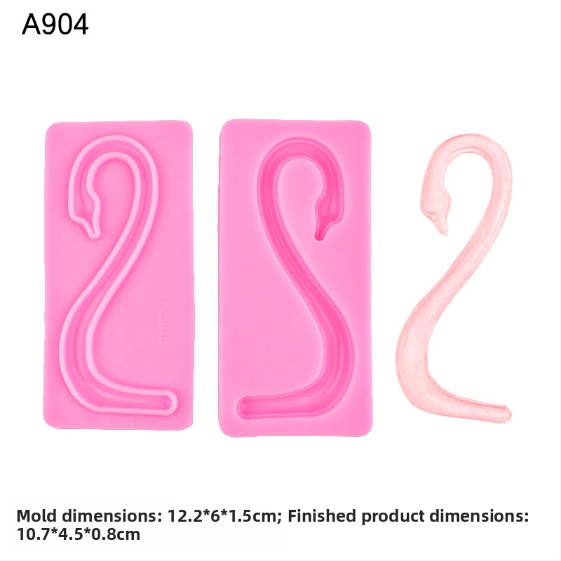 Hattyúnyak szilikon forma tortadíszítéshez fondanttal, 3D csokoládé forma.