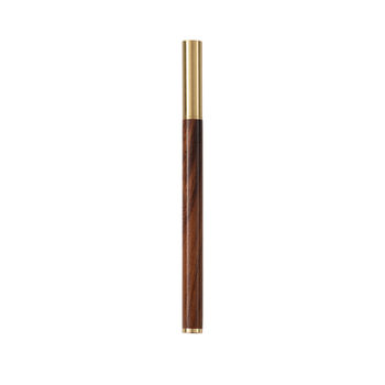 Peniță stilou din alamă cu corp din lemn de rosewood și santal, vârf închis, gravură, stil caligrafic din lemn de înaltă clasă