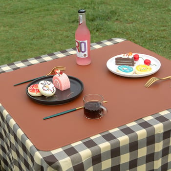 Covoraș de picnic din piele cu textură rulou de ou, pentru camping și grătar în aer liber, pătrat, stil coreean