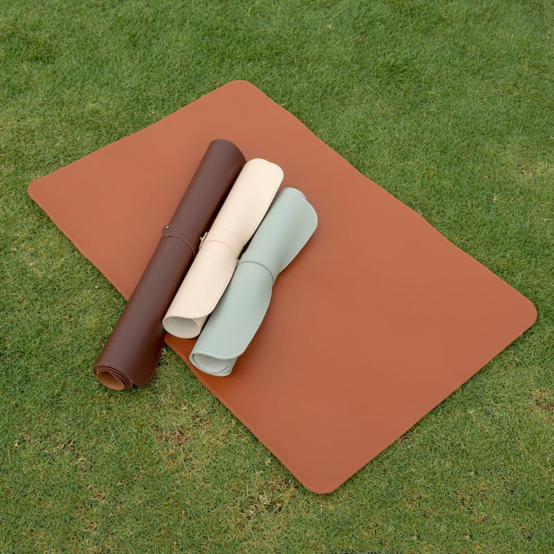 Covoraș de picnic din piele cu textură rulou de ou, pentru camping și grătar în aer liber, pătrat, stil coreean