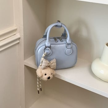 Geantă de umăr pentru femei, crossbody, din PU, formă pătrată, inspirație coreeană, design minimalist, mărime medie