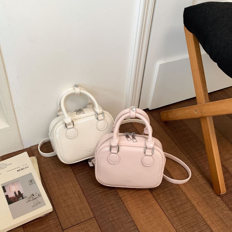 Geantă de umăr pentru femei, crossbody, din PU, formă pătrată, inspirație coreeană, design minimalist, mărime medie