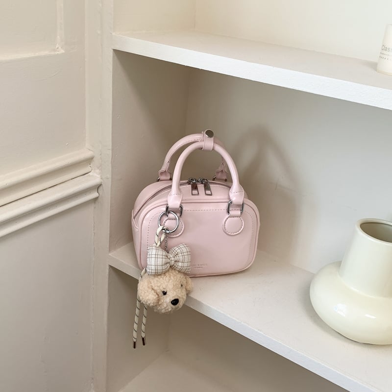 Geantă de umăr pentru femei, crossbody, din PU, formă pătrată, inspirație coreeană, design minimalist, mărime medie