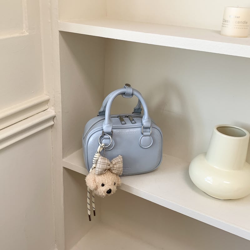 Geantă de umăr pentru femei, crossbody, din PU, formă pătrată, inspirație coreeană, design minimalist, mărime medie