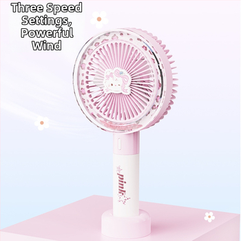 Elegant Color 942 Mia Cat ventilator de mână USB reîncărcabil - aer puternic, portabil pentru călătorii în aer liber și birou