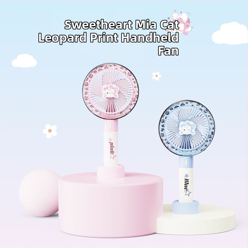 Elegant Color 942 Mia Cat ventilator de mână USB reîncărcabil - aer puternic, portabil pentru călătorii în aer liber și birou